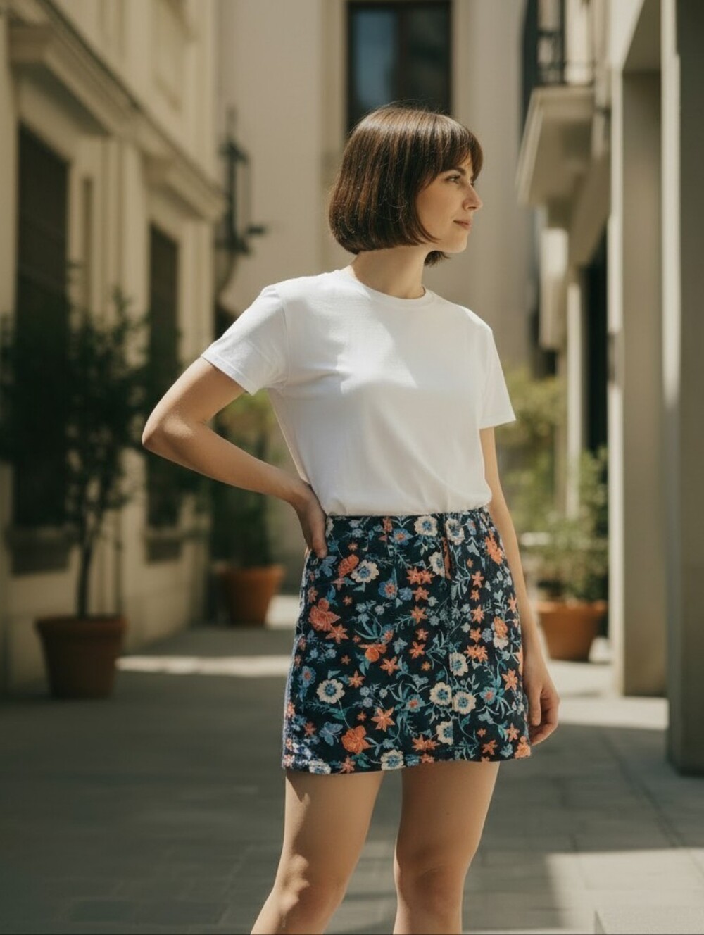 EUC Vintage St. John's Bay Double-Layer Comfort Cotton Canvas Floral Skort Sz XL